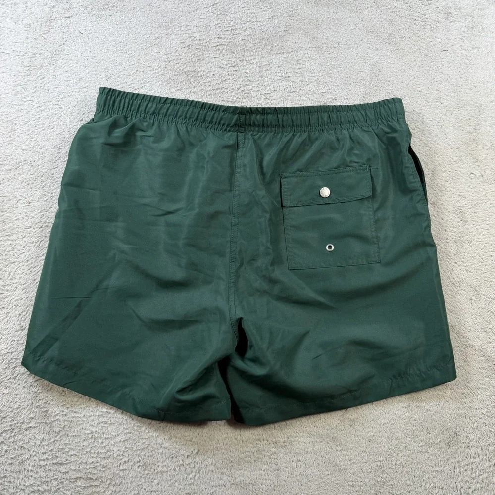 Bather Shorts Mens Large Green Swim Trunks Lined Beach Surf Summer Performance